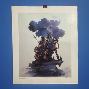Vintage 1985 Boris Vallejo Warrior Women Art Print No 32 of 250 Fantasy Pinup